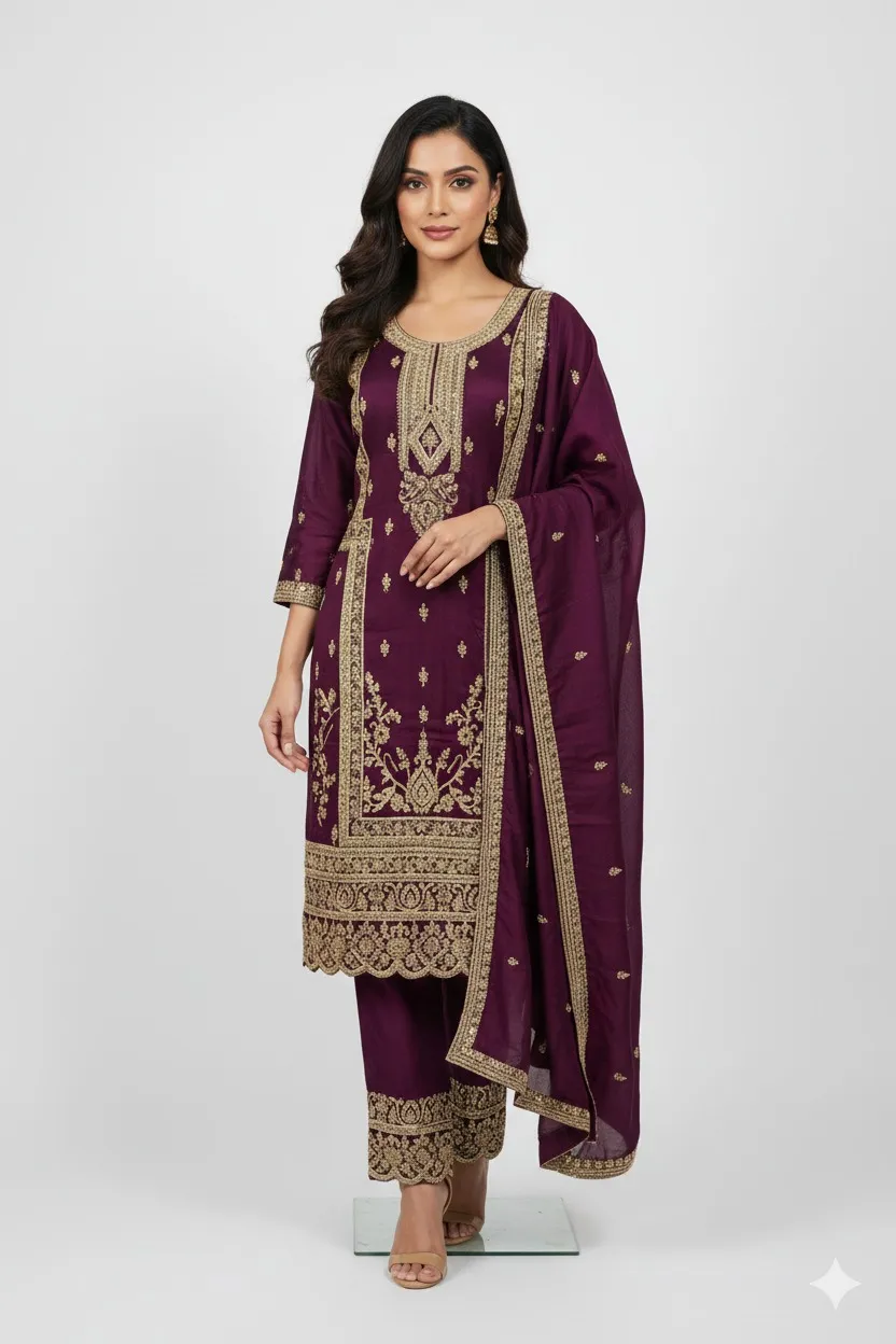 Embroidered Suit Set